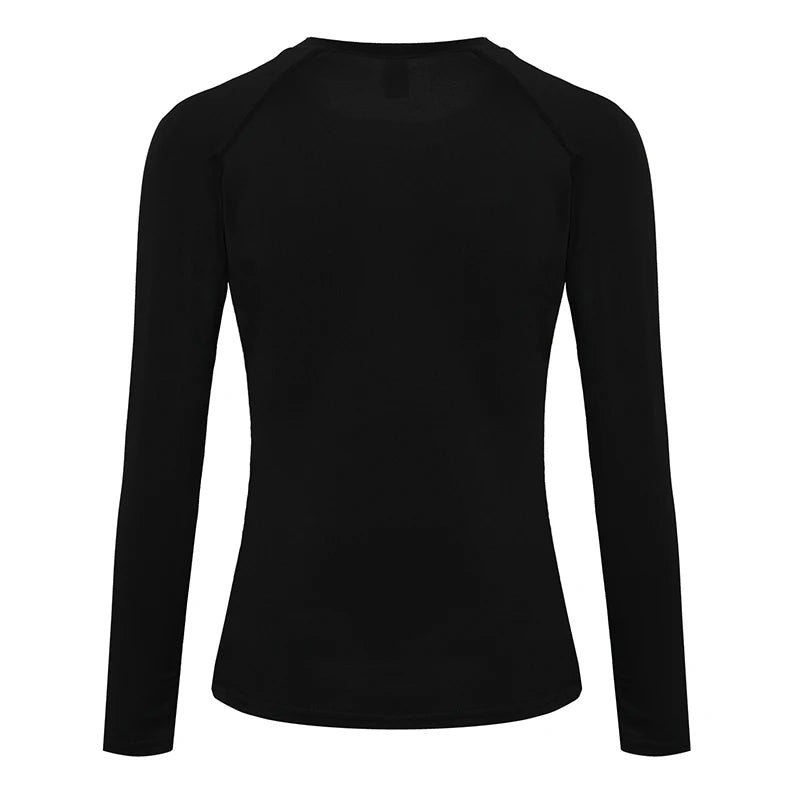 Women's Compression Shirt Athletic Yoga Running Long Sleeve T-Shirt Spring Fall Gym Workout Stretchy Baselayers Rash Guard Tops